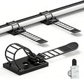 Adjustable adhesive cable management clips 50Pcs, large self adhesive cable ties clips ，Suitable for cable management under desks and on walls(Black)
