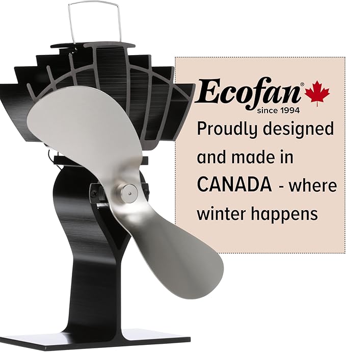 Ecofan UltrAir Heat Powered Stove Fan - Powerful Classic Design, High Performance, Perfect for Wood Stoves, 125 CFM - Circulates Warm Air Efficiently & Reduces Fuel Cost