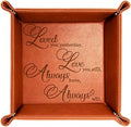 KATE POSH - Loved You Yesterday, Love You Still, Always Have, Always Will Engraved Leather Catchall Valet Tray, Our 3rd Wedding Anniversary, 3 Years as Husband & Wife, Gifts for her, him (Rawhide)