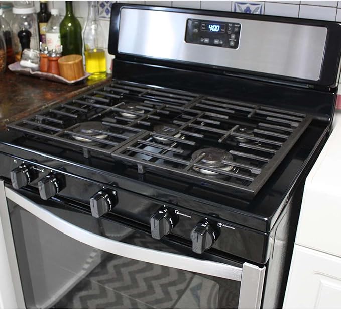 Atgestore Upgraded W10620480 Burner Grate Replacement for Whirlpool Stove Parts Cast Iron Grate WFG320M0BW3 WFG505M0BS3 Whirlpool 5 Burner Gas Range Stove Top Cooktop Surface Burner Grate Rack 1 Set