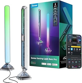 Govee Gaming Light Bars Pro, Upgraded 16-Inch Smart Triple-Sided RGBIC Illumination Wi-Fi LED Game Lights, Music Sync & 60+ Scene Modes, Works with Alexa & Google Home, Gaming Room Decor