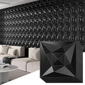 40 PCS 3D Wall Panels for Interior Wall Décor Black 11.8"*11.8" Covering Panels, PVC Textured 3D Wall Tile for Living Room, Bedroom DIY Interior Décor
