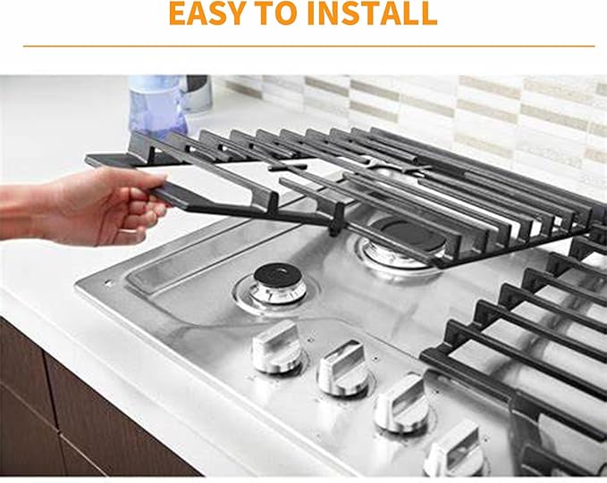 Atgestore W10594440 Burner Grate Replacement for Whirlpool Stove Parts Cast Iron Grate WCG55US0HS00 WCG51US0DS00 Whirlpool Amana Gas Range Part Surface Cooktop Stove Top Grate Kit Cookware Accessories