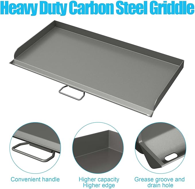 14'' x 32'' Professional Flat Top Steel Griddle for Camp Chef Griddle Plate for Camp Chef EX60LW EX60P EX60PP EX60P EX60B EX280LW DB60D YK60LW YK60LWC12 EX90LWB Stoves with Carry Bag