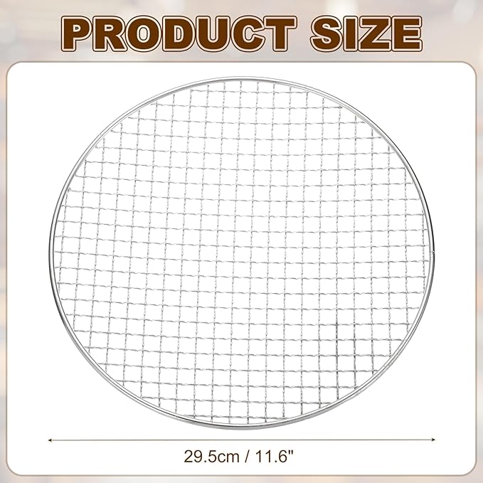 uxcell Stainless Steel Cooling Racks,11.6 Inch Round BBQ Grill Net Steaming Rack, Oven & Dishwasher Safe, for Baking Grilling Roasting Silver
