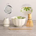 TANG PIN Premium Matcha Set - Traditional Japanese Matcha Making Kit with Spout Bowl (Chawan), Bamboo Whisk (Chasen) & Holder Stand - Complete Matcha Maker Starter Tools for Matcha Tea & Latt (Daisy)