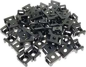 DGZZI Cable Tie Mount 100PCS 23 x 16 x 9mm Screw Type Saddle Shape Cradle Mounts Bases Clips Cable Holder Black