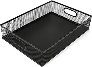 Desk Drawer Organizer, A4 Large Metal Mesh Desk Organizer Tray, Versatile Storage Box Set for Office Home Supplies,13 x 9 inches