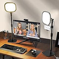 LitONES 2Pcs Desktop Video Conference Lighting for Zoom Meeting, Computer, Laptop, Work from Home with Nature Soft Light, Adjustable Brightness & Color Temp and Flexible Stand & Versatile Phone Holder