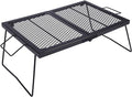 REDCAMP Folding Campfire Grill Heavy Duty Steel Grate, Portable Over Fire Camp Grill for Outdoor Open Flame Cooking Large