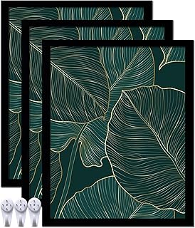 Black Picture Frame Set of 3, 8x10 Picture Frame for Photo Poster Canvas Certificate Document Display Horizontally or Vertically High Transparent Wall Gallery(Size 8 x 10 inches)