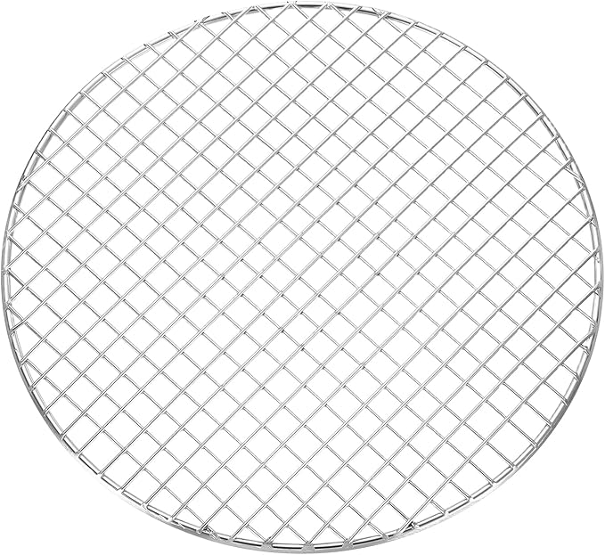 uxcell Round Cooking Rack, Dia 9.4 Inch Stainless Steel Grill Grate Cross Wire Barbecue Grill for Cooking Baking Air Fryer Racks, Silver