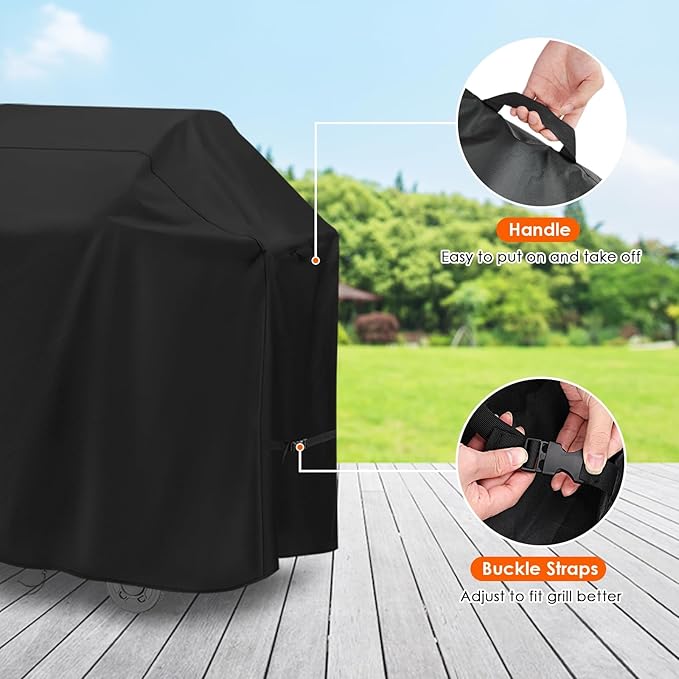Grill Cover for Outdoor Pizza Oven Table, 59inch Outdoor Grill Cart Table Cover Waterproof for Pizza Oven Stand and Outdoor Cooking Kitchen-59 L x 36" W x 47" H