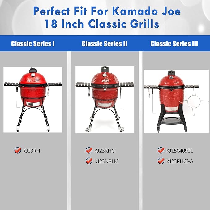 KJ-MFG23 Cast Iron Fire Grate Replacement Parts for Kamado Joe 18 Inch Classic Series I II III 9.75in Charcoal Grate Plate KJ23RH KJ23RHC KJ15040921 KJ23RHCI-A Ceramic Grill Accessories