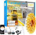 White LED Strip Lights 3000K-6500K 23ft Dimmable, Smart Strip Light Alexa Compatible, 24V WiFi Flexible Tape LED with APP & RF Remote, Cabinet Lighting Self-Adhesive for Room, Kitchen