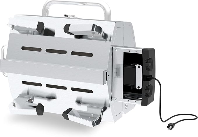 GrillPro 201119 GrillPro Table Top Portable Electric Grill in Stainless Steel
