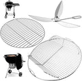 Round Replacement Grates for Weber 22'' Kettle Charcoal Grill,7436 Cooking Grate & 7441 Charcoal Grate for Weber One-Touch/Master-Touch/Performer Series Grill, with 7444 One-Touch Cleaning System Kit