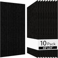 Olanglab Acoustic Wall Panels 10 Pack, 48 x 24 per Acoustic Panels Sound Absorbing, Decorative Sound Panels for Home Studio and Office, Black