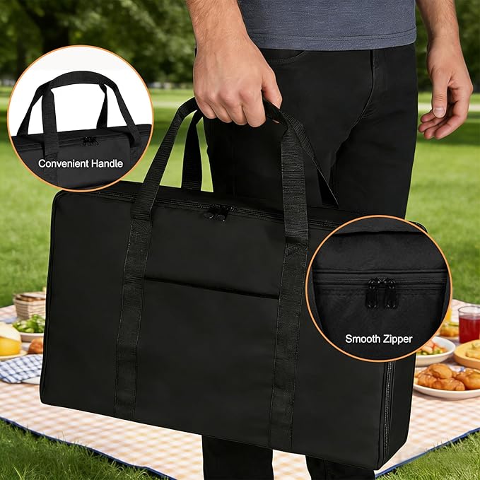 BQMAX Griddle Carry Bag for Camp Chef Griddle SG90 FG26 CGG24B, Heavy Duty 600D Polyester Zipper Griddle Bag, 16" x 24" Extra Large Griddle Bag for Camping Chef Accessories