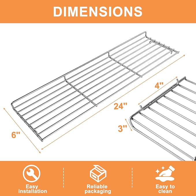 Warming Rack for Captiva Designs 4-Burner Propane Gas BBQ Grill with Side Burner Replacement Parts Hanging Rack for Captiva Designs Grill Accessories Upper Rack, Stainless Steel Cooling Rack, 1PC