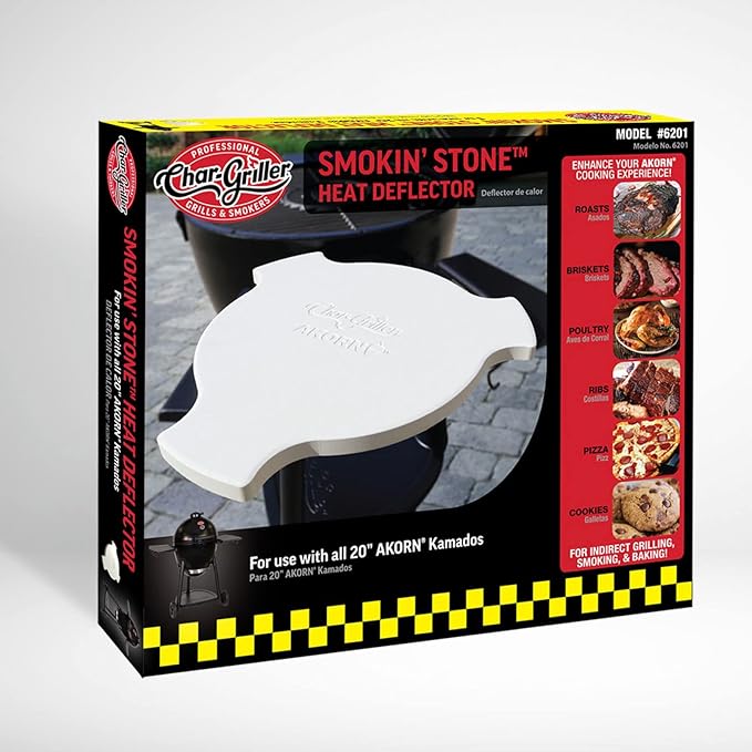 Char-Griller 6201 AKORN Kamado Grill Smokin' Stone, Ivory