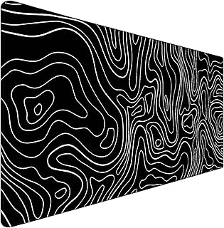 Large Mouse Pad, Big Desk Mat Large Office Desk Pad, Durable Extended Mouse Mat 31.5"x15.7" Mousepad with Non-Slip Rubber Base & Stitched Edge for Home Office Work, White Line
