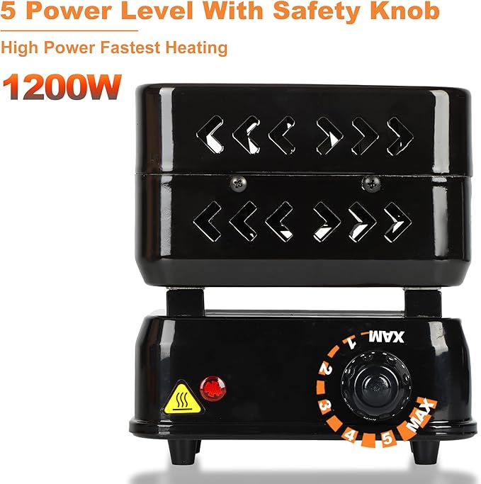 Charcoal Burner for Hookah Faster Heating Electric Stove Coconut Coal Starter 2 Heating Zones with Stainless Detachable Tongs, 1200W High Power Cube Coil Multipurpose Burners Fire Starters