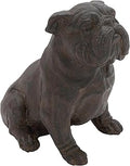 Deco 79 Polystone Bulldog Decorative Sculpture Distressed Sitting Home Decor Statue, Accent Figurine 10" x 7" x 11", Brown