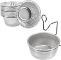 Grill Grease Cup with Clip Replacement Parts for Char-broil/ Kenmore Gas Grill Part, Aluminum Disposable Foil Grease Tray for Masterbuilt 30" & 40" Propane Smokers and Other Similar Grills, 20 Packs