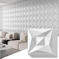 40 PCS 3D Wall Panels for Interior Décor White 11.8"*11.8" Wall Covering Panels，PVC Textured 3D Tile for Living Room，Bedroom DIY Interior Wall Décor