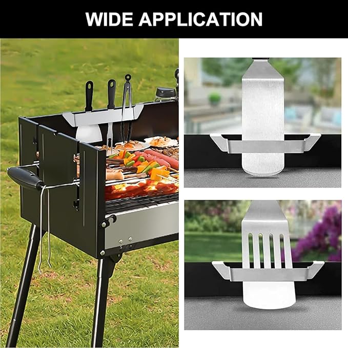 3 PCS Griddle Spatula Holder Sturdy Blackstone Spatula Holder Grill Barbecue Tool Rack Stainless Steel Barbecue Tool Rack Griddle Accessories for Outdoor Camping Picnic BBQ Essentials