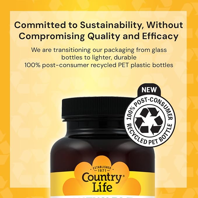 Country Life Coconut Activated Charcoal Capsules, 260mg – Natural Charcoal Supplement for Gas and Bloating Relief - Gluten-Free, 40 Vegan Capsules
