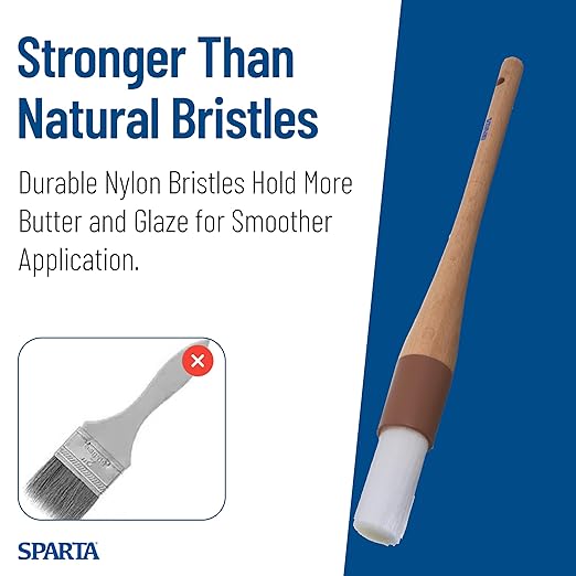 SPARTA 4040000 Nylon Round Brush, Dishwasher Safe With Nylon Bristles, 1 Inch, Brown, (Pack of 12)