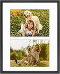 Golden State Art, 4x6 Aluminum Collage Frame, Displays 6x4 Pictures With 2 Openings Mat or One 8x10 Photo, Real Glass, Portrait/Landscape Wall/Tabletop Display, Black, 1 Pack
