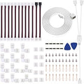 iCreating 5050 4Pin LED Strip Connector Kit 10mm RGB 4 Pin LED Connector Accessories Kit Include L LED Connectors for Strip Lights, 4-pin LED Light Strip Connectors with Wire, LED Extension Cable