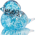 QFkris 4" Hand Blown Glass Blue Birds Figurine, Art Glass Animal Sculpture Status Home Decor Crystal Paperweight Gift for Bird Lover