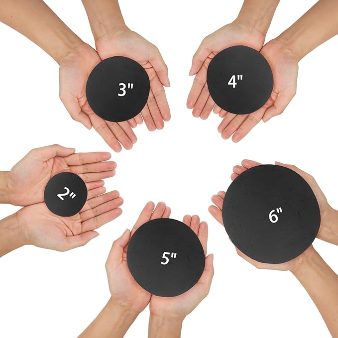 Skyflame 2-Inch Ceramic Fireplace Balls, 25PCS Round Fire Pit Balls for Indoor and Outdoor Fire Bowl Fireplace DIY Accessory, Black