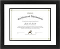 Golden State Art, 11x14 Diploma Frame for 8.5x11 Document & Certificates with Mat, Or 11x14 Without Mat, Real Glass, Double Mat (Black with White/Black, 1 Pack, Solid Wood)