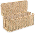 Cable Management Box, Handmade Rattan Cable Organizer with 2 Open Slots, Cord Hider for Power Strip, Router & USB Hub, Registered U.S. Design Patent (D1,112,102), 13" x 5.1" x 5.1", Natural