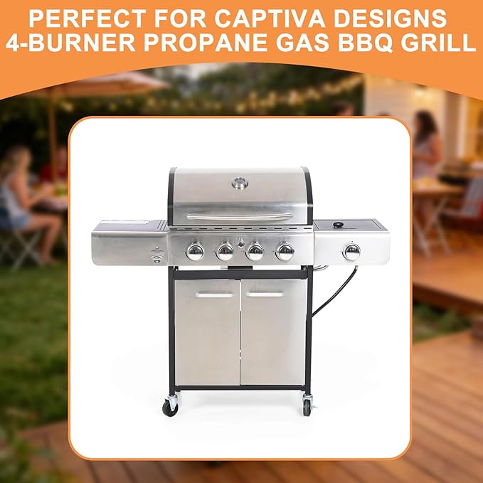 Warming Rack for Captiva Designs 4-Burner Propane Gas BBQ Grill with Side Burner Replacement Parts Hanging Rack for Captiva Designs Grill Accessories Upper Rack, Stainless Steel Cooling Rack, 1PC