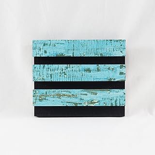 Sample Acoustic Wood Panel for Wall, 5.9"x4.7" Soundproof Wood Slat Panel for Wall and Ceiling, 3D Fluted Sound Absorbing Paneling for Interior Wall Decor, Office, Study Room, Weathered Turquoise