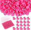 TOUCH TOP 100pcs Mini Flamingo Resin Ducks, Pink Figurine Tiny Animals Set Toy Bulk for Garden Lawn Decor DIY Craft Dollhouse Micro Landscape Fairy Party Gifts