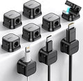 9 Pack Magnetic Cable Clips [Cable Smooth Adjustable] Cord Holder, Under Desk Cable Management, JOYROOM Adhesive Wire Holder Keeper Organizer for Home Office Desk Phone Car Wall Desktop Nightstand