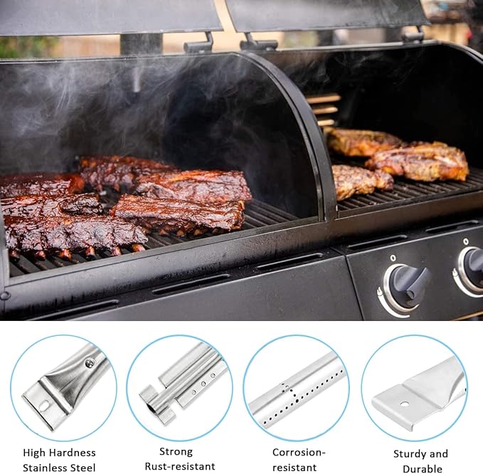 Grill Replacement Parts for Oklahoma Joe's Longhorn Combo 3-Burner Charcoal/Gas Smoker 15202029 12201767 14201767 Grill, 1767054 Heat Tent 1767017 Burner, Crossover Tube for Oklahoma Joe 15202029