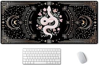 SSOIU Large Mouse Pad, Boho Snake Witch Desk Mat for Desktop, Women Girls Waterproof Gaming Mousepad, Moon Phases Computer PC Laptop Protector Writing Pads for School Office Home 35.5" x 15.7"