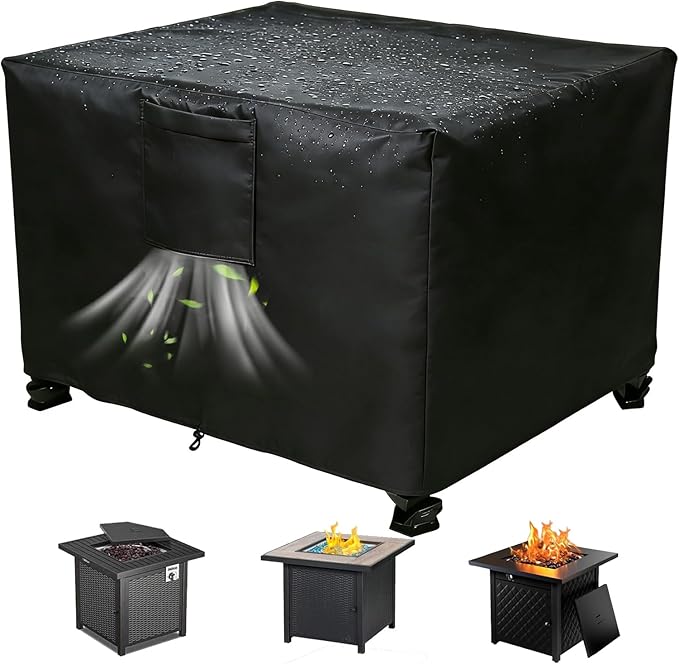 Chinchilla Heavy Duty 30 Inch Square Fire Pit Cover - 100% Waterproof & Weatherproof, Durable All-Season Protection for 28/29/30 Inch Propane Fire Pits and Tables