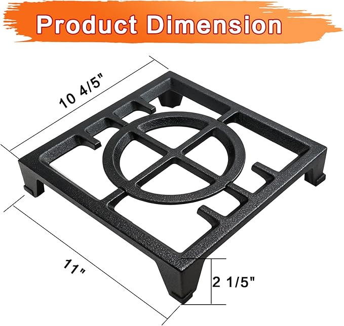 W11380124 Stove Grate Replacement Parts for Whirlpool KitchenAid Gas Range Parts Dual Fuel Range Cooking Grate 11"x 10.8" KFDC558JSS00 KCGC506JSS Stove Oven Cast Iron Cooktop Grate (4 Pack)