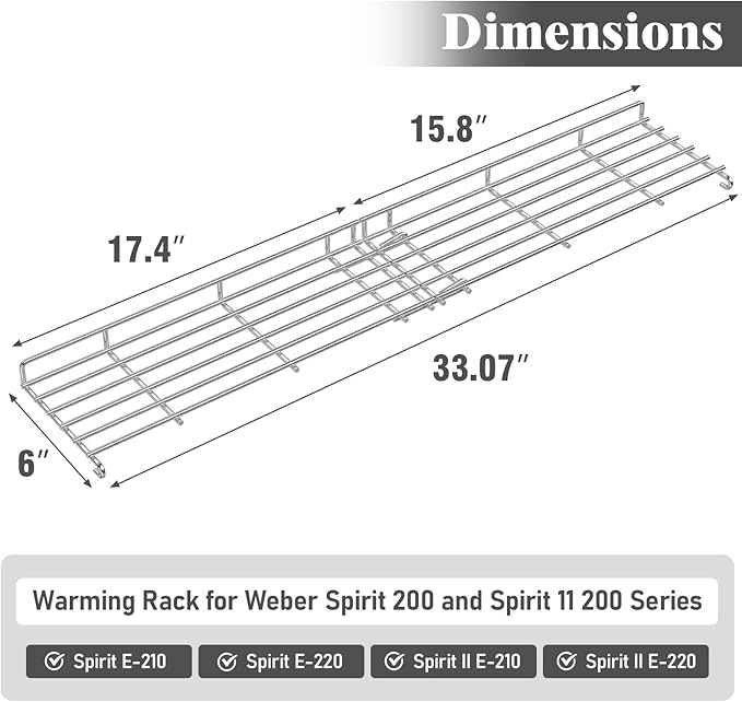 66045 Warming Rack for Weber Genesis II 400/II-S-410/II-SE-410 GS4 4-Burner Grill Accessory, Grill Parts for Weber Genesis II 400 Series, Foldable Stainless Steel Warming Rack for Genesis 66045