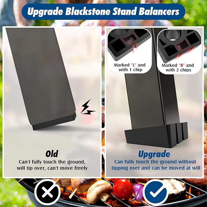 4 Pack Balancers for Blackstone Griddle Stand- Fits 22''/17'' Table Top Griddle, Ensures Legs Touch Ground Completely for Blackstone Accessories