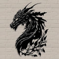 Benziso Dragon Metal Wall Art Medieval Decor Fantasy Decorations for Living Room Bedroom Office Man Cave Decor for Men Dragon Lover's Gifts 17'' X 11.4'' Black